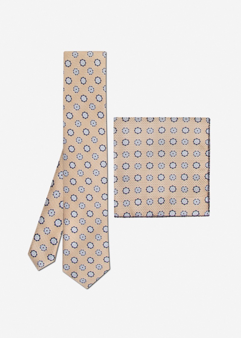 ست کراوات و پوشت 2311221-کرم